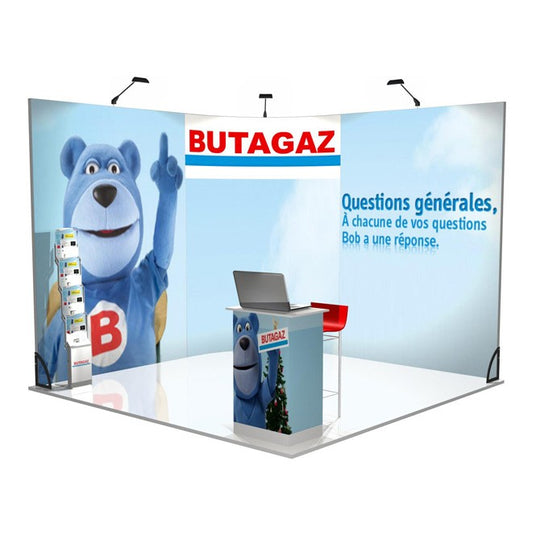 Messestand 3x3 m, Curved Eckstand