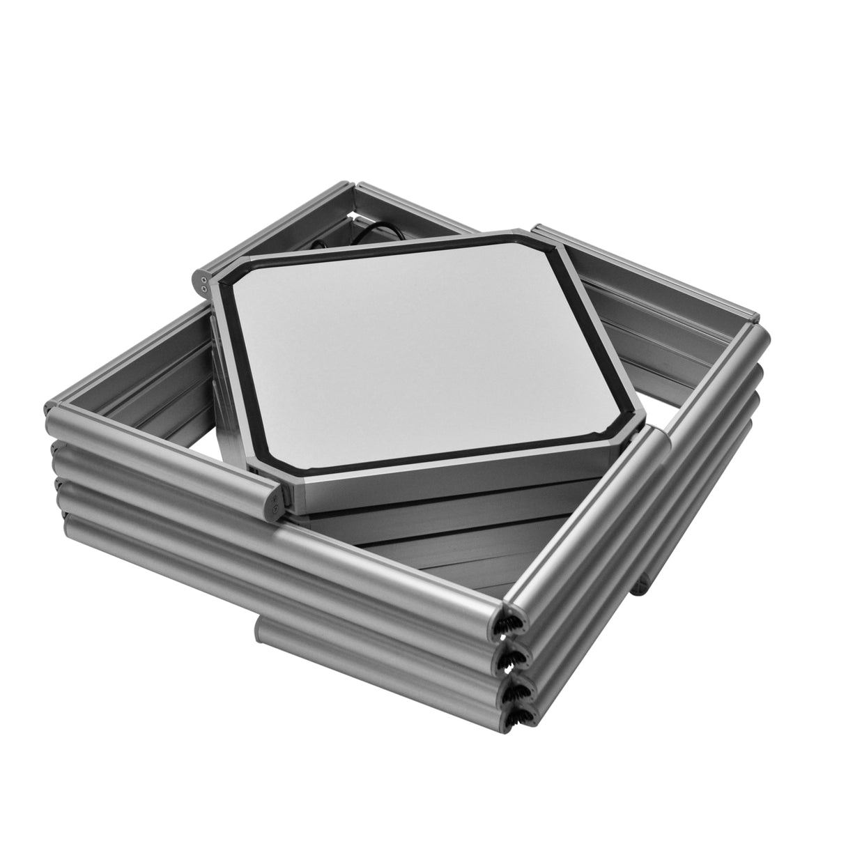 Faltbare Messevitrine eckig (LED)