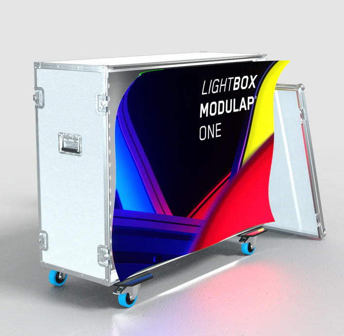 Modulap One Messetheke & Transportmodul – Flightcase mit Lightbox-Option