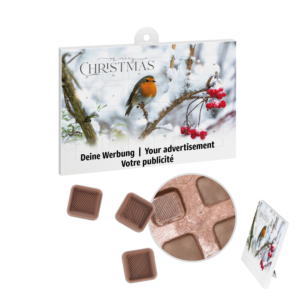 Plastikfreier A5-Adventskalender mit Logo – reinpapier®, Standardmotiv