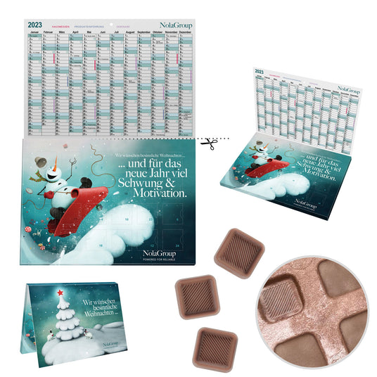 Plastikfreier A5-Adventskalender mit Logo – Cover, reinpapier®