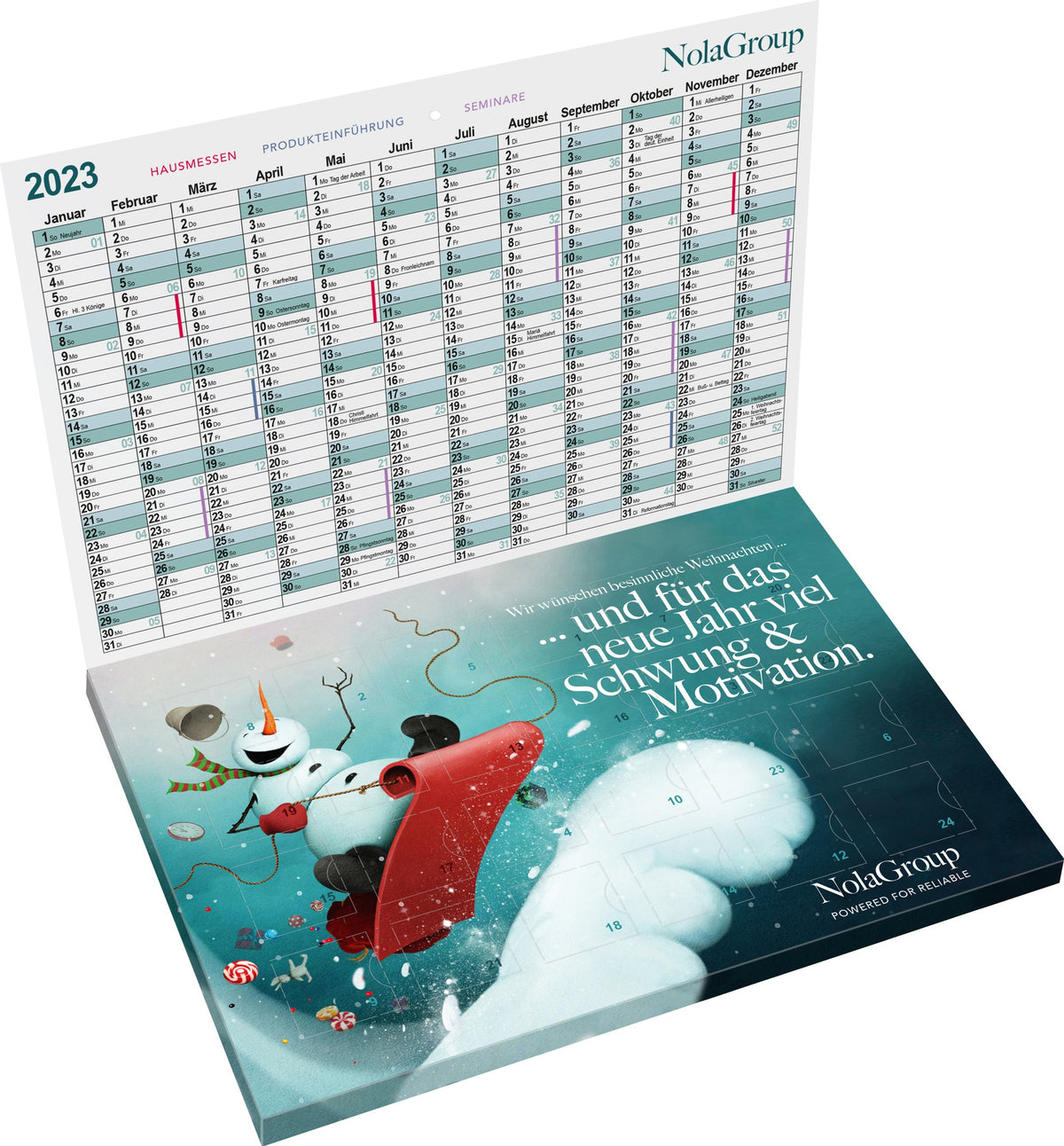 Plastikfreier A5-Adventskalender mit Logo – Cover, reinpapier® – Ansicht 2