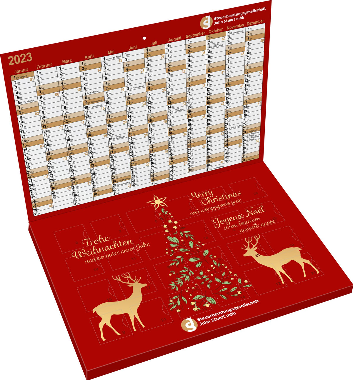 Plastikfreier A5-Adventskalender mit Logo – Cover, reinpapier® – Ansicht 6
