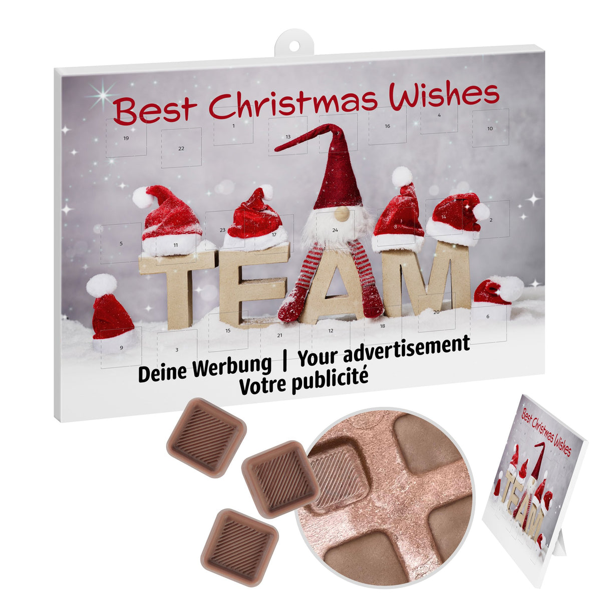 Plastikfreier Adventskalender mit Logo – reinpapier®, Standardmotiv