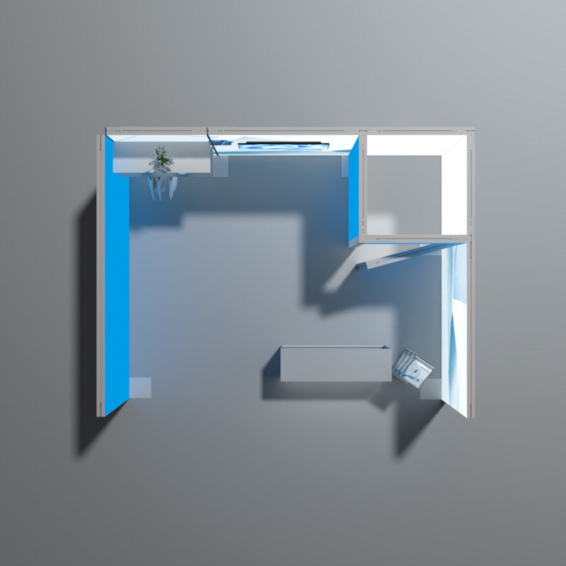 LED Messestand 4x3m mit Kabine