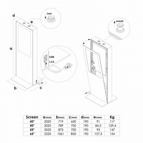 Digitale Infostele Doppelseitig – Detailansicht