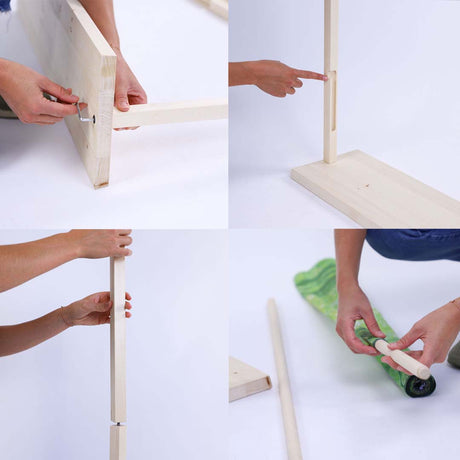 Displaybanner aus Holz – Detailansicht