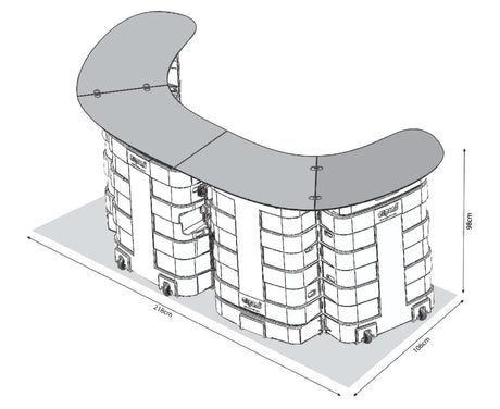 Expand PodiumCase XL Koffertheke – Detailansicht