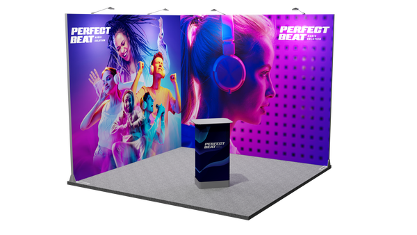 Expolinc Eckstand 3x3m mit Theke kaufen – Messe-Shop24.de