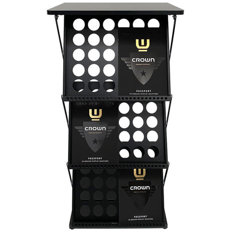 Prospekthalter Flex Counter schwarz – Detailansicht