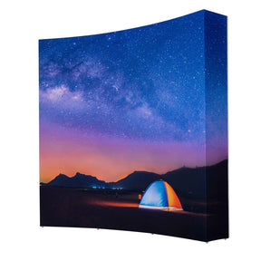 Fold-It TEXframe Sponsorenwand gebogen – Gesamtansicht