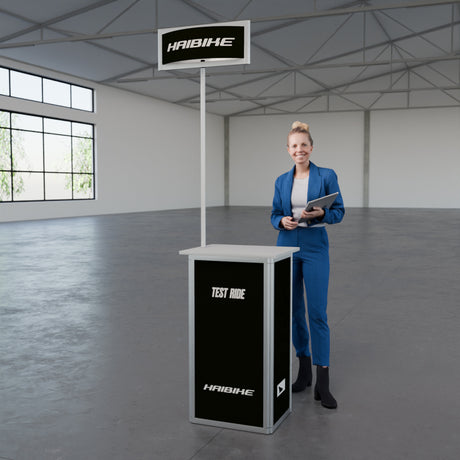 Faltbare Theke mit Logo/Motiv "AluFold Pro 1S"