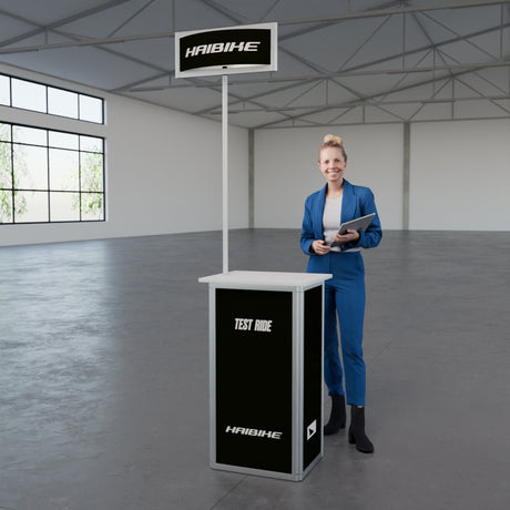 Faltbare Theke mit Logo/Motiv "AluFold Pro 1S"