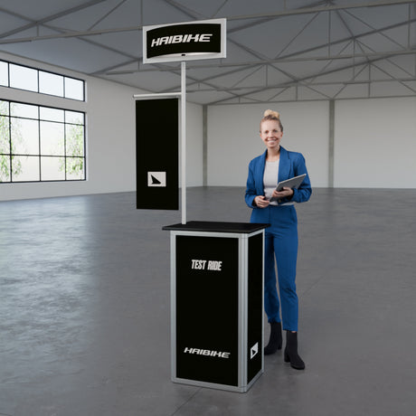 Faltbare Theke mit Logo/Motiv "AluFold Pro 1S"