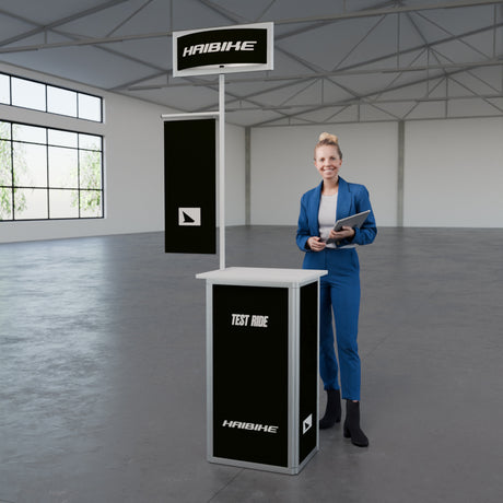 Faltbare Theke mit Logo/Motiv "AluFold Pro 1S"