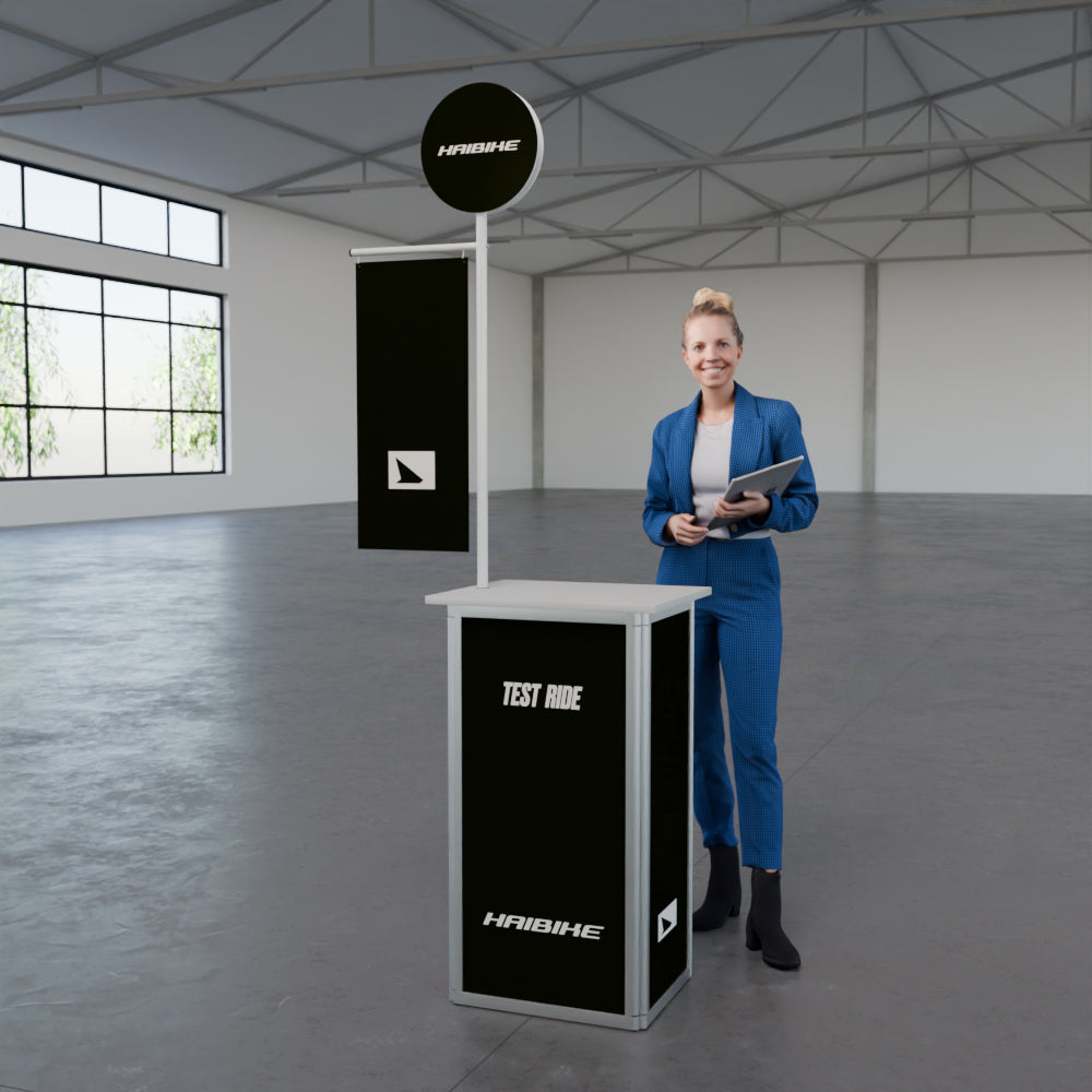 Faltbare Theke mit Logo/Motiv "AluFold Pro 1S"