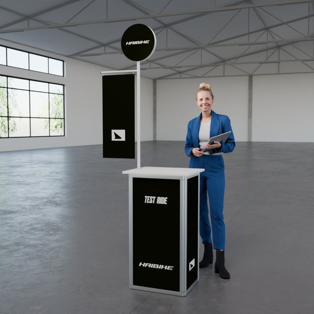 Faltbare Theke mit Logo/Motiv "AluFold Pro 1S"