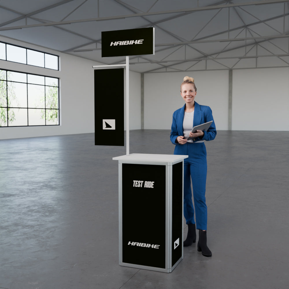 Faltbare Theke mit Logo/Motiv "AluFold Pro 1S"