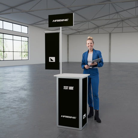 Faltbare Theke mit Logo/Motiv "AluFold Pro 1S"