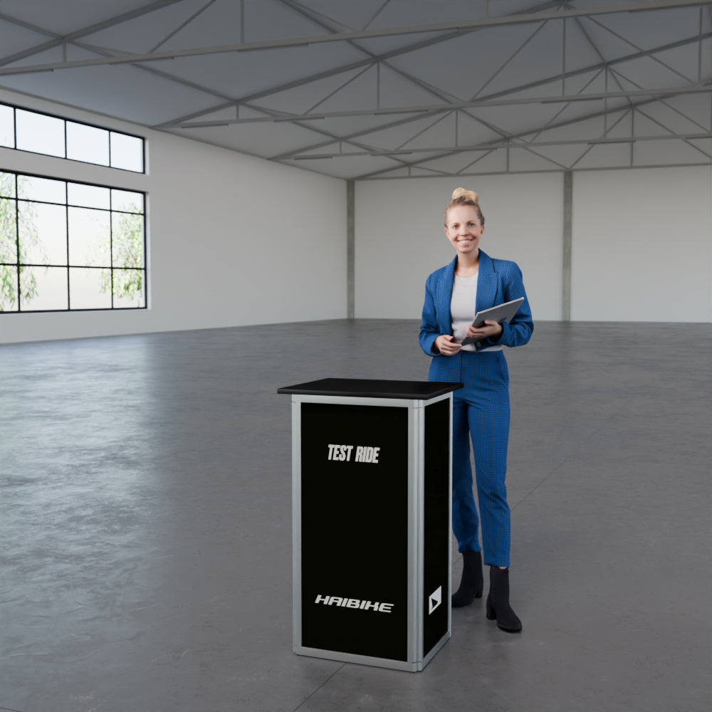 Faltbare Theke mit Logo/Motiv "AluFold Pro 1S"