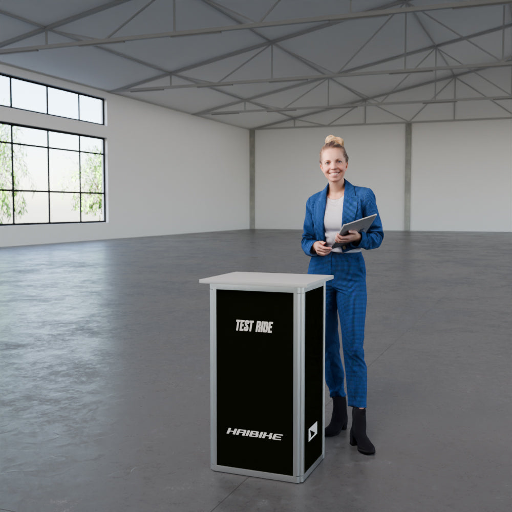 Faltbare Theke mit Logo/Motiv "AluFold Pro 1S"