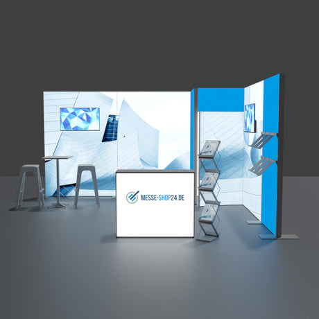 Messe Eckstand hinterleuchtet 5x4m – Detailansicht