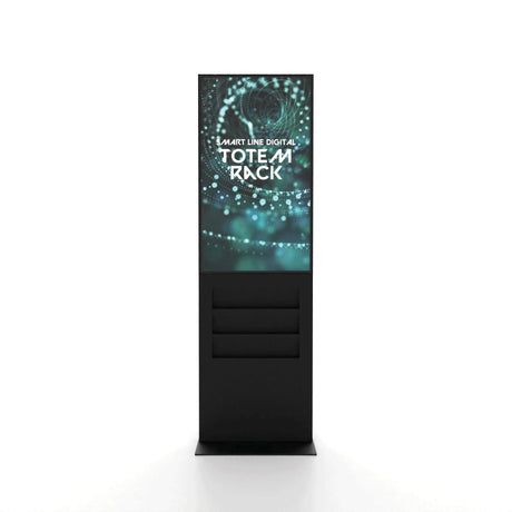 Digitale Infostele 43" mit Prospekthalter – Detailansicht