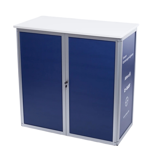 Messe-Sideboard mit individuellem Druck, mobil + abschließbar - 100 x 95 x 55 cm