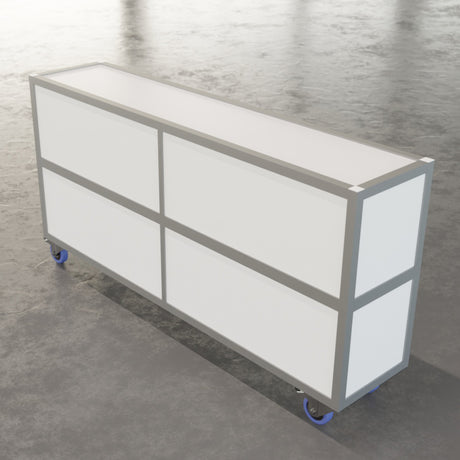 Mobiles Messe-Sideboard mit Rollen