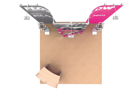 Messestand 3x3 m mit Kabine PremiumFrame B5 – Detailansicht