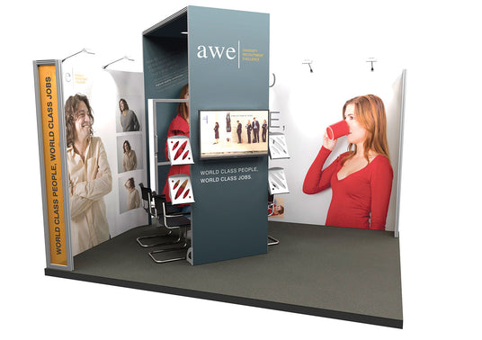 Messestand 4x3 m mit Sitzecke PremiumFrame B6