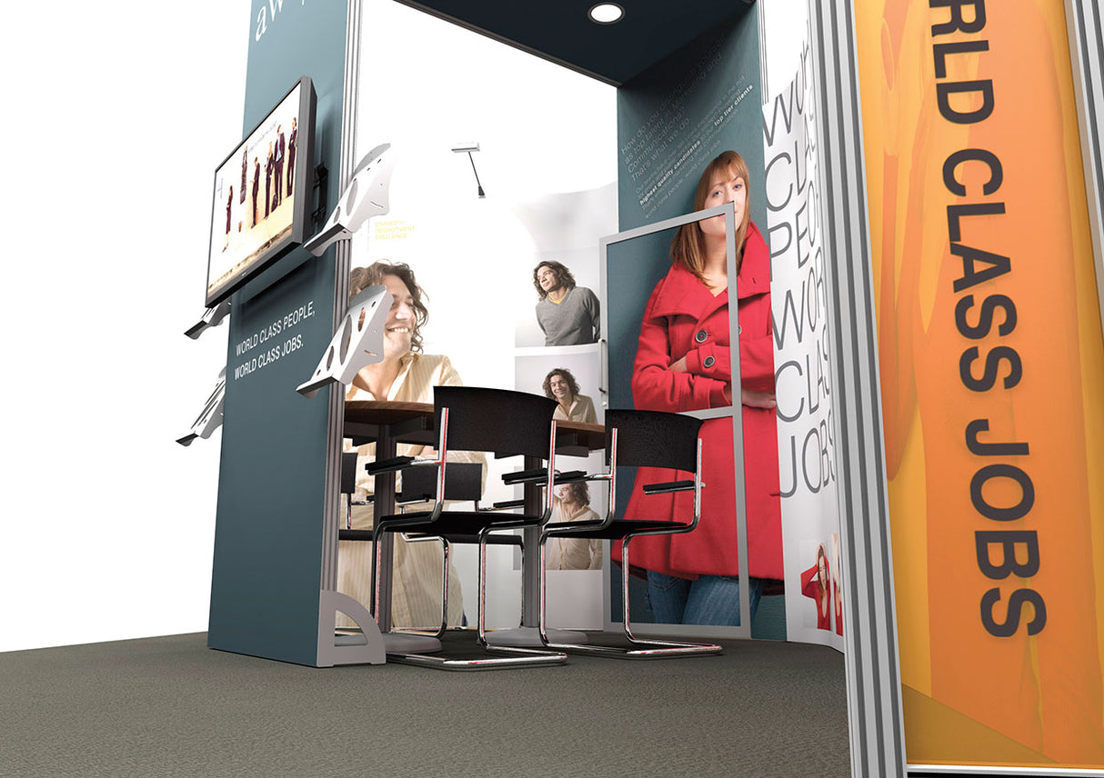Messestand 4x3 m mit Sitzecke PremiumFrame B6