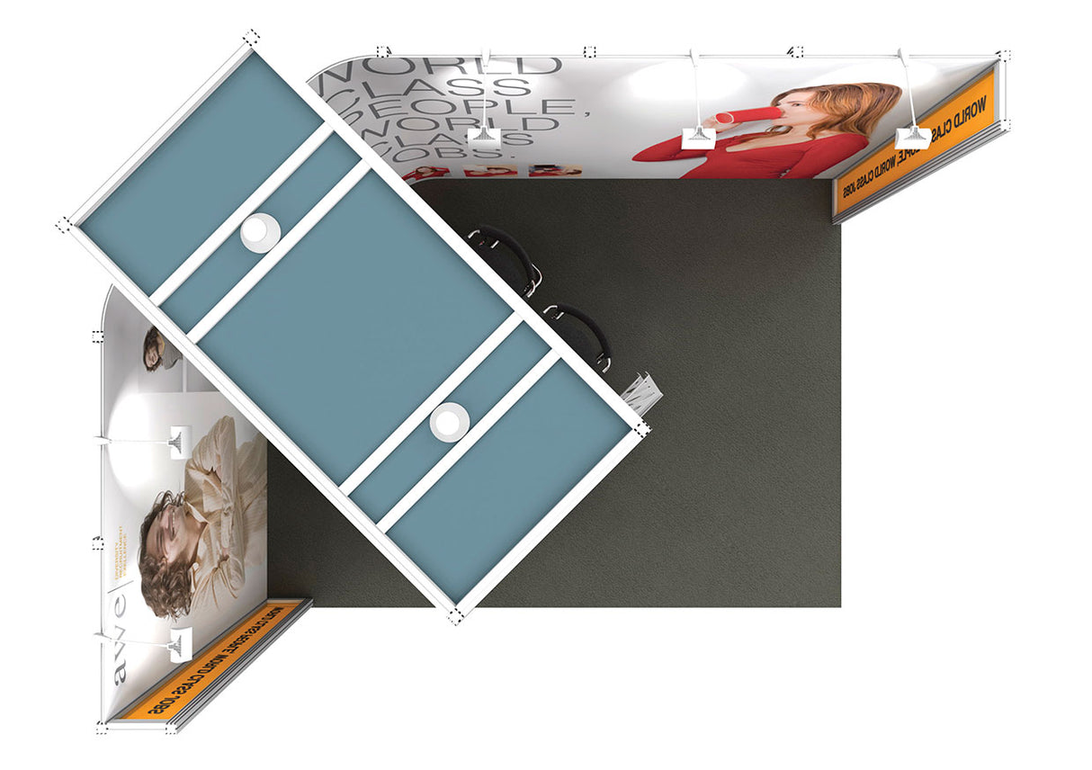 Messestand 4x3 m mit Sitzecke PremiumFrame B6