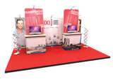 Messestand 5x2 m mit Info-Terminals PremiumFrame B8
