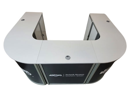 Messetheke U-Form AluFold PRO – Modulares Thekensystem – Detailansicht