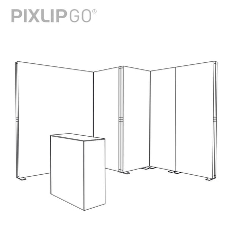 LED Messeset PIXLIP GO STAND CL3030 - Eckstand – Detailansicht