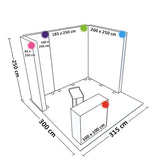 PIXLIP GO Messestand S-03 – 3×3 m Premium Komplettset