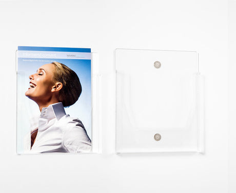 Prospekthalter magnetisch für RollUp Displays – Detailansicht