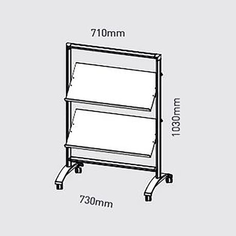 Prospektregal HM Mini-Rack (rollbar) – Detailansicht
