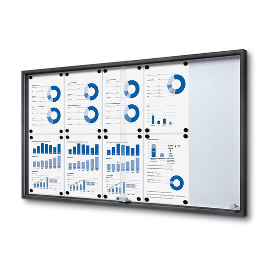 Abschließbarer Schaukasten Innen Mit Schiebetüren Slim 10 x A4 Anthrazit