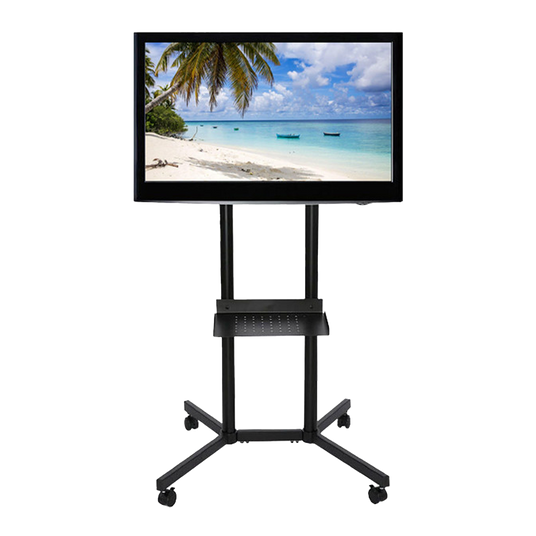 TV Rack schwarz mit Ablage