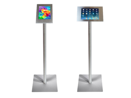 iPad Ständer mit Diebstahlschutz mit Werbeschild inkl. Digitaldruck – Detailansicht