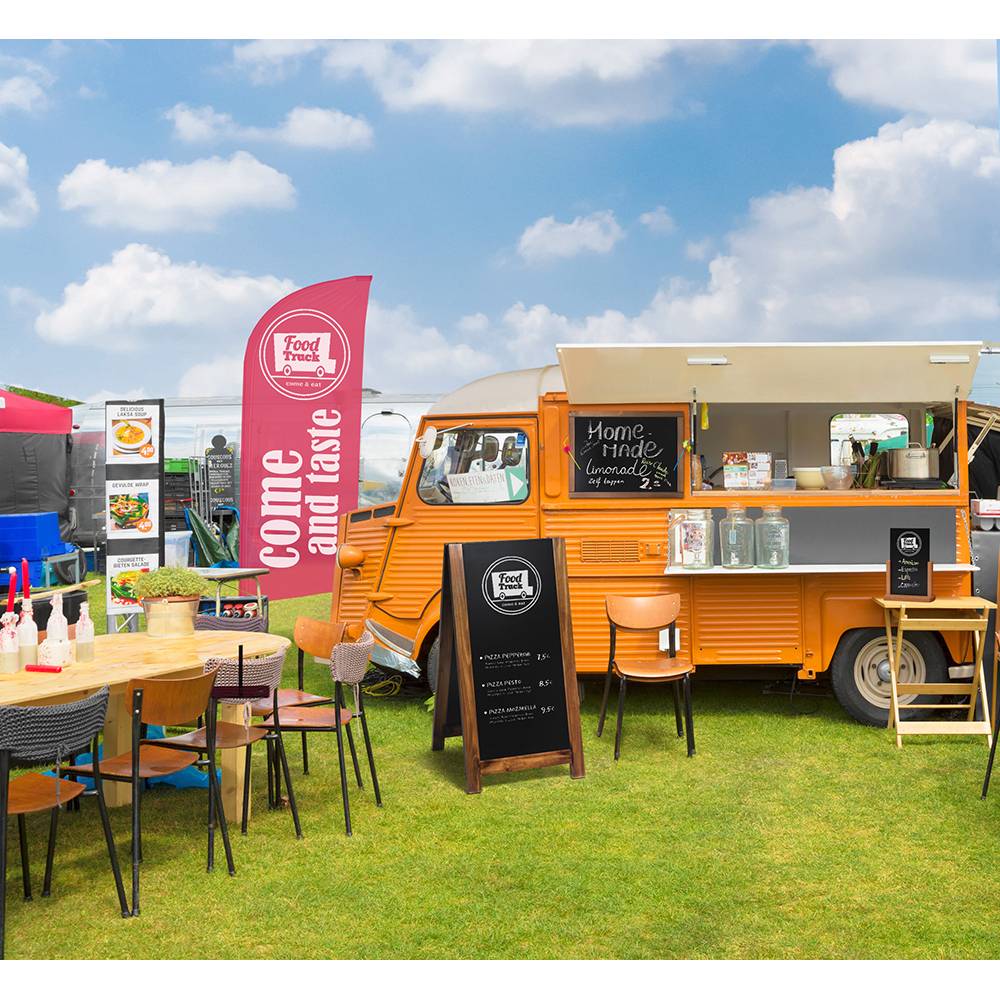 Tischaufsteller Holz mit Kreidetafel