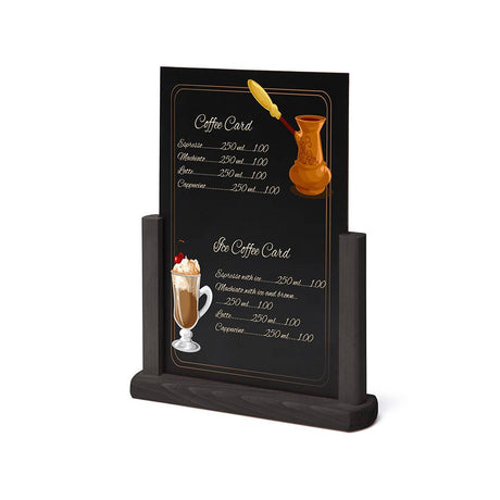 Tischaufsteller Holz mit Kreidetafel – Detailansicht