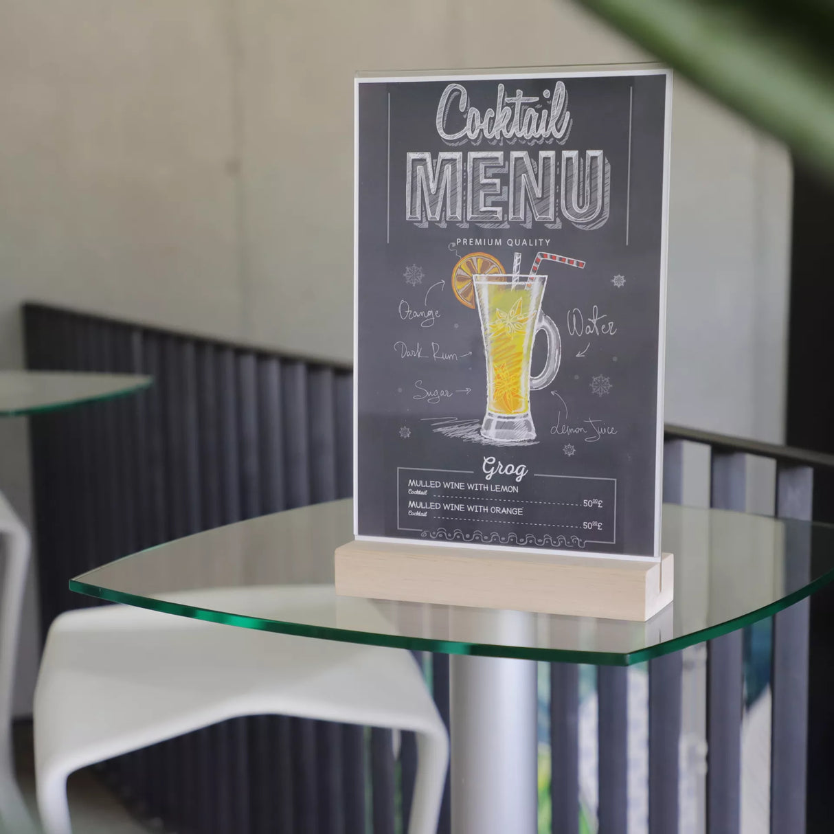 Tischaufsteller aus Holz FSC zertifiziert für Menü-Karte, Angebot uvm.. Ideal als Thekenaufsteller, Tresenaufsteller im Handel, Hotel und Gastro