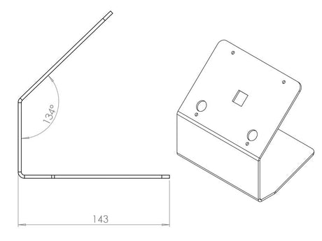 Tischhalterung für Tablethalterung – Detailansicht