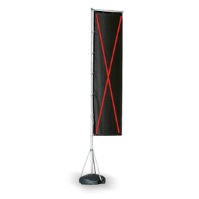 TriPole Fahnenmast mit Werbefahne (mobil) kaufen – Messe-Shop24.de