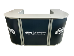 Messetheke U-Form AluFold PRO – Modulares Thekensystem – Detailansicht