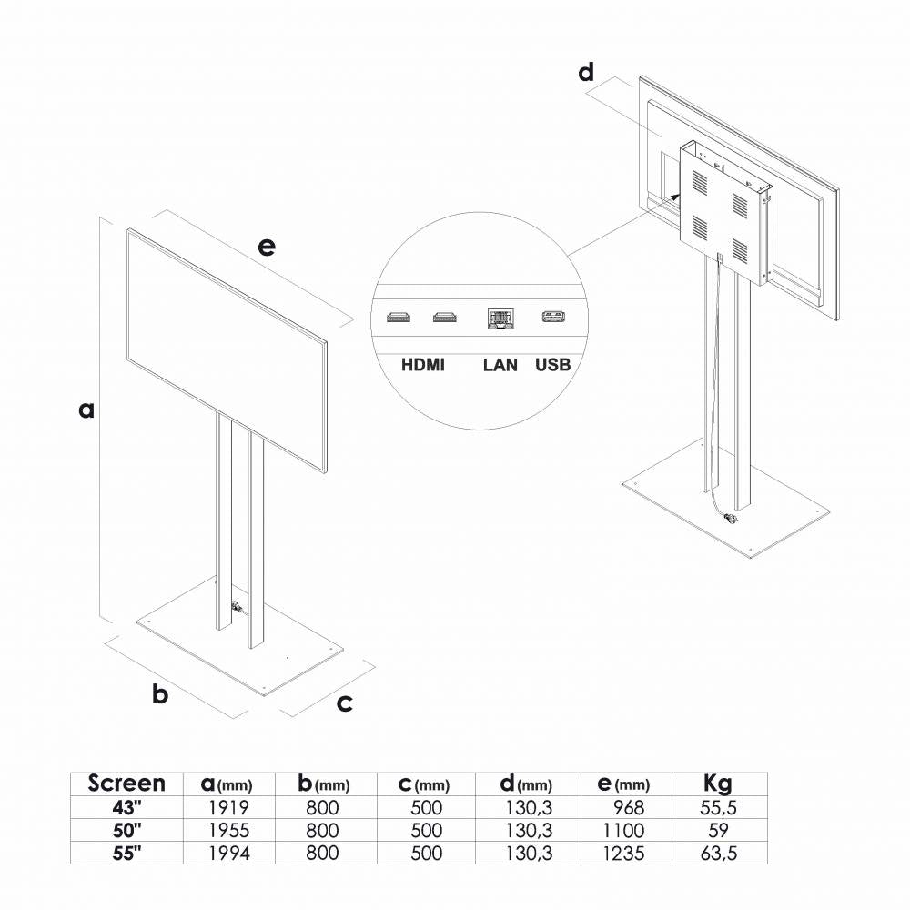 Werbebildschirm mit Bodenständer
