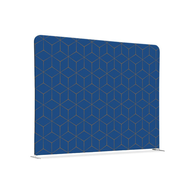 Textil Raumteiler 150-150 Doppel Hexagon Blau-Braun